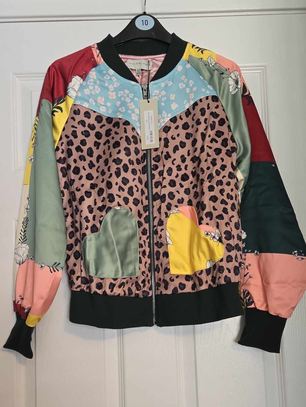 Never Fully Dressed Patchwork Bomber Jacket - Size 10UK - BNWT